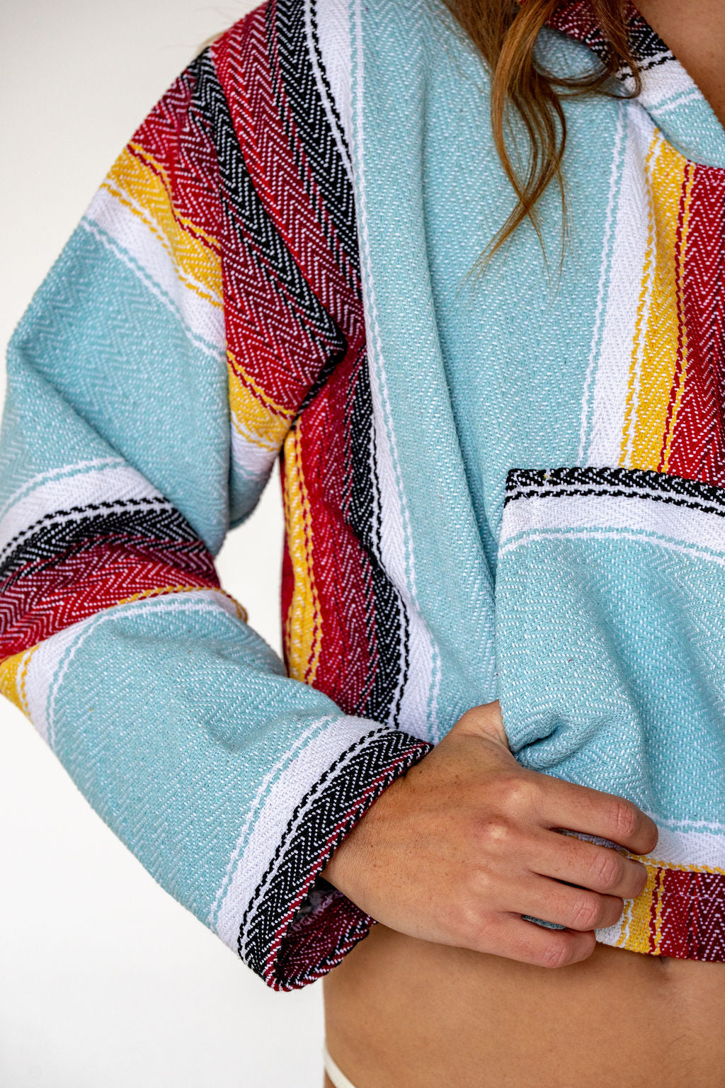 Baja Cropped Hoodie - Redondo Teal